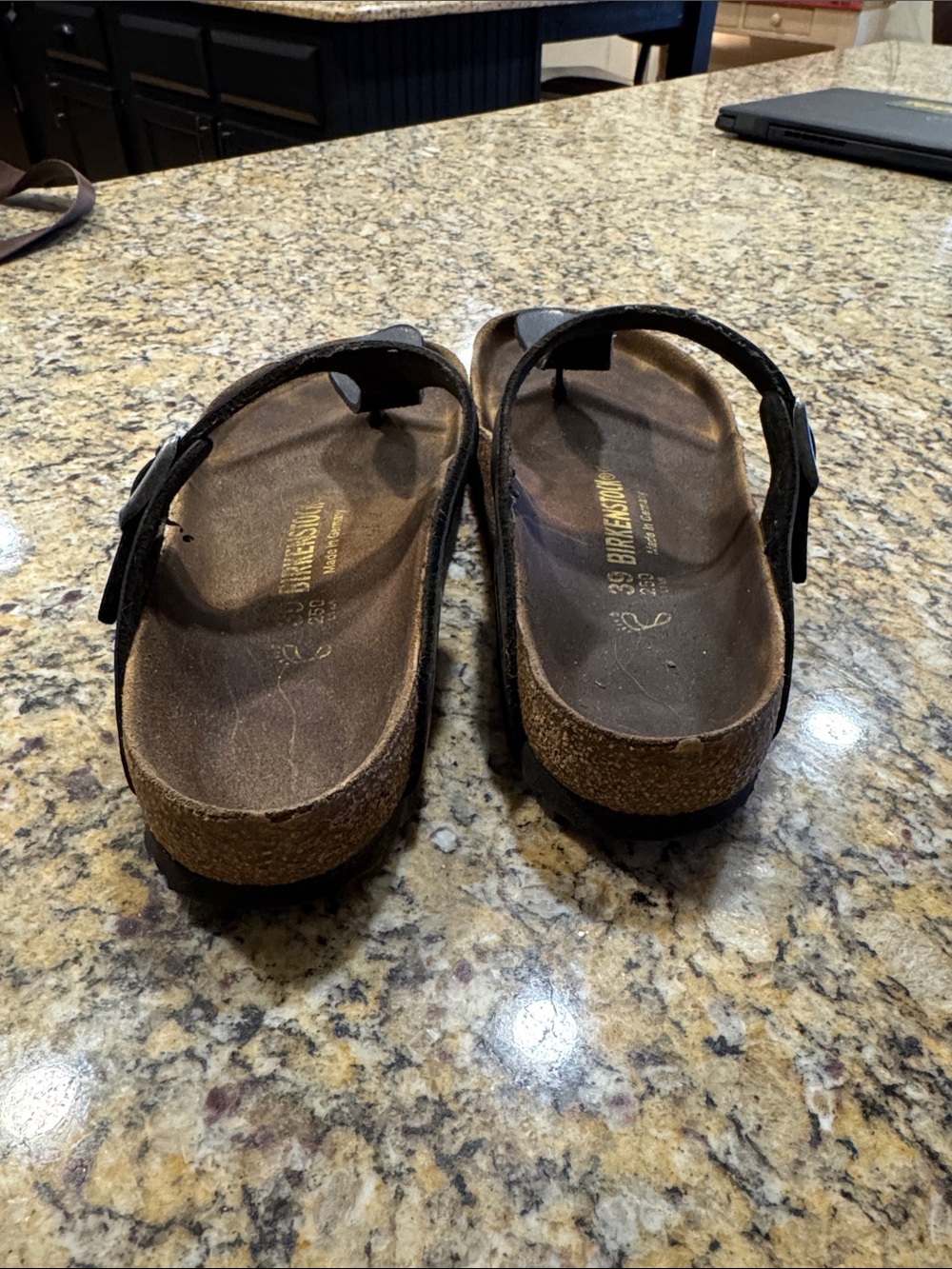 Black Leather birks Sandals - Picture 3 of 9